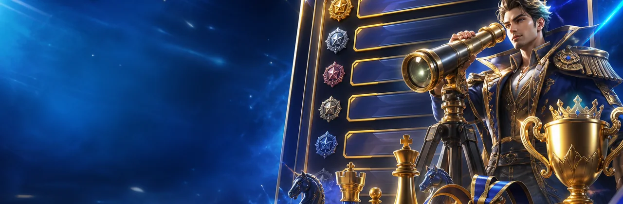 Banner bảng xếp hạng với màn hình điểm số và huy chương